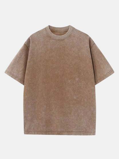 Washed Distressed Drop Shoulder T-Shirt-Mitchell Shoes