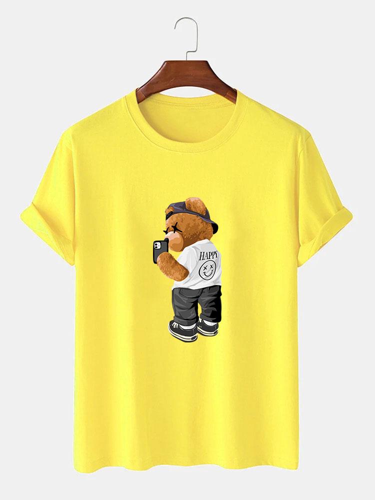 Selfie Bear Print Print T-Shirt-Mitchell Shoes