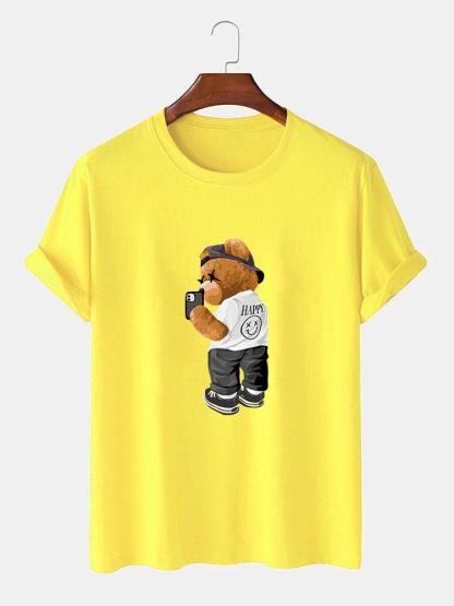 Selfie Bear Print Print T-Shirt-Mitchell Shoes