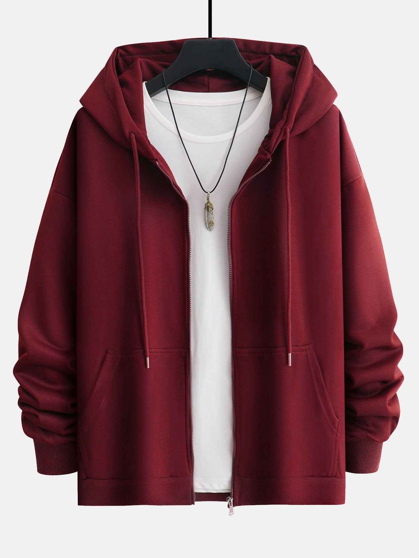Basic Relax Fit Zip Hoodie-Mitchell Shoes