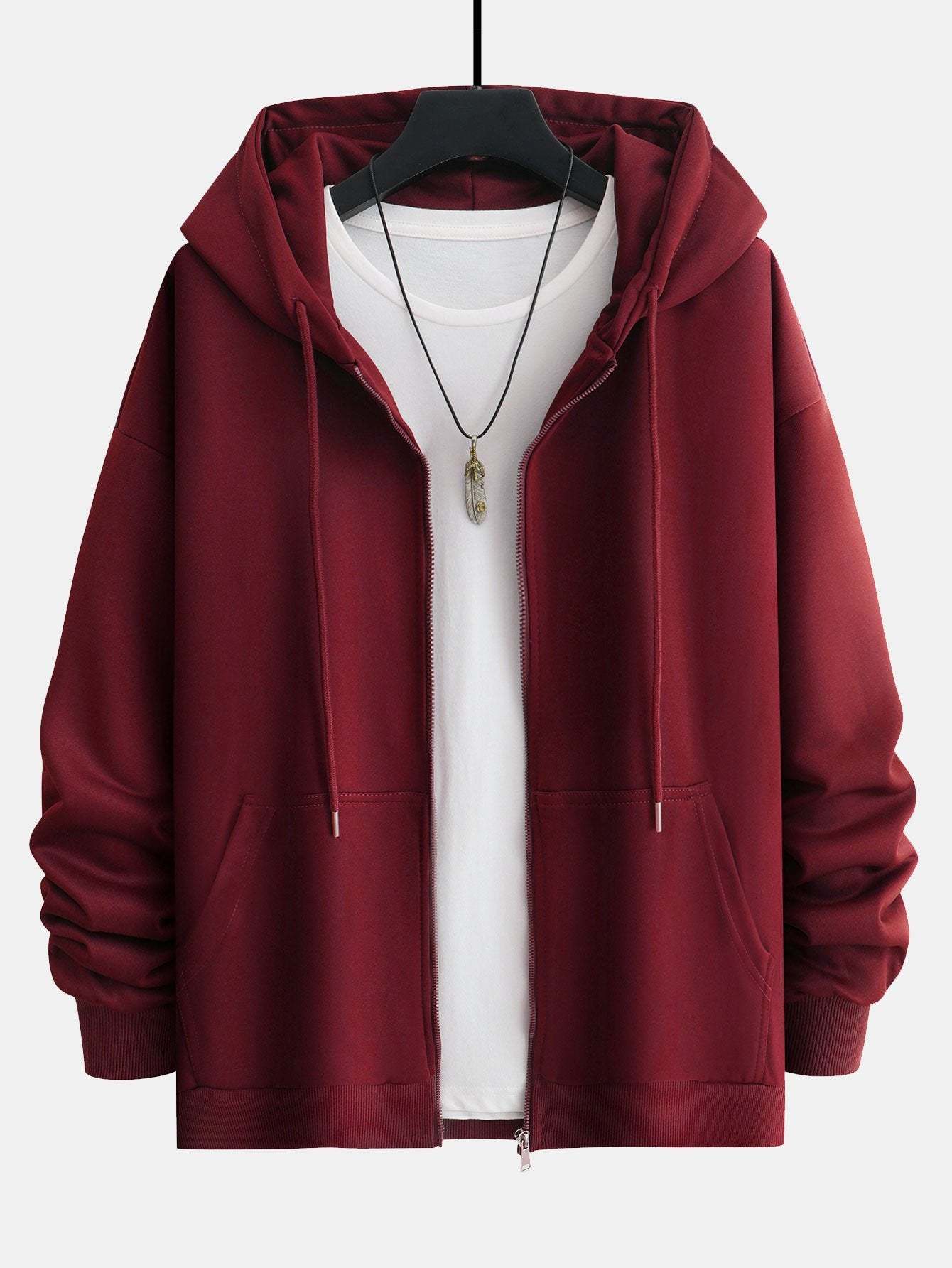 Basic Relax Fit Zip Hoodie-Mitchell Shoes