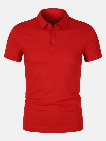 Solid Mesh Polo Shirt-Mitchell Shoes