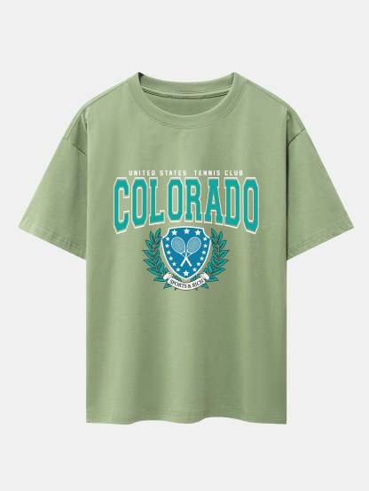 Colorado Tennis Print Heavy Weight Oversize T-Shirt-Mitchell Shoes