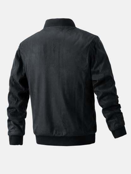 Suede Bomber Jacket With Quilted Liner-Mitchell Shoes