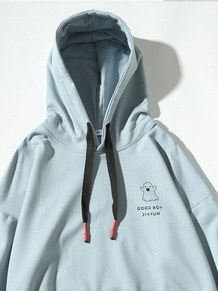 Relax Fit Ghost Print Hoodie-Mitchell Shoes