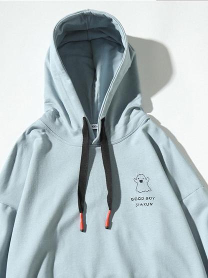 Relax Fit Ghost Print Hoodie-Mitchell Shoes