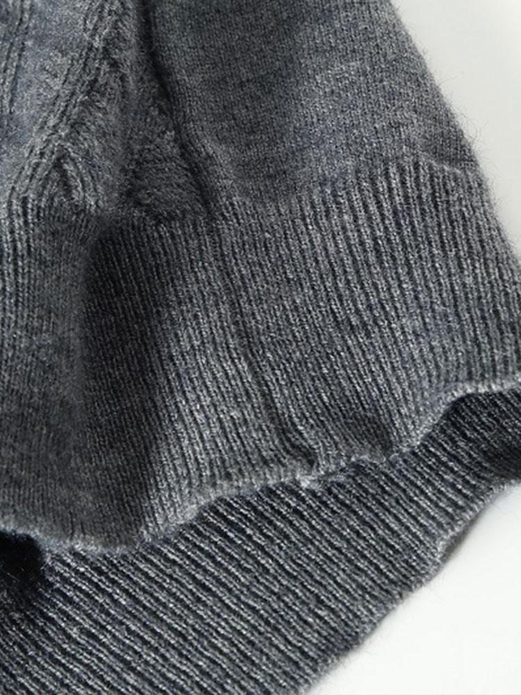 Diamond Mock Neck Quarter Zip Sweater-Mitchell Shoes
