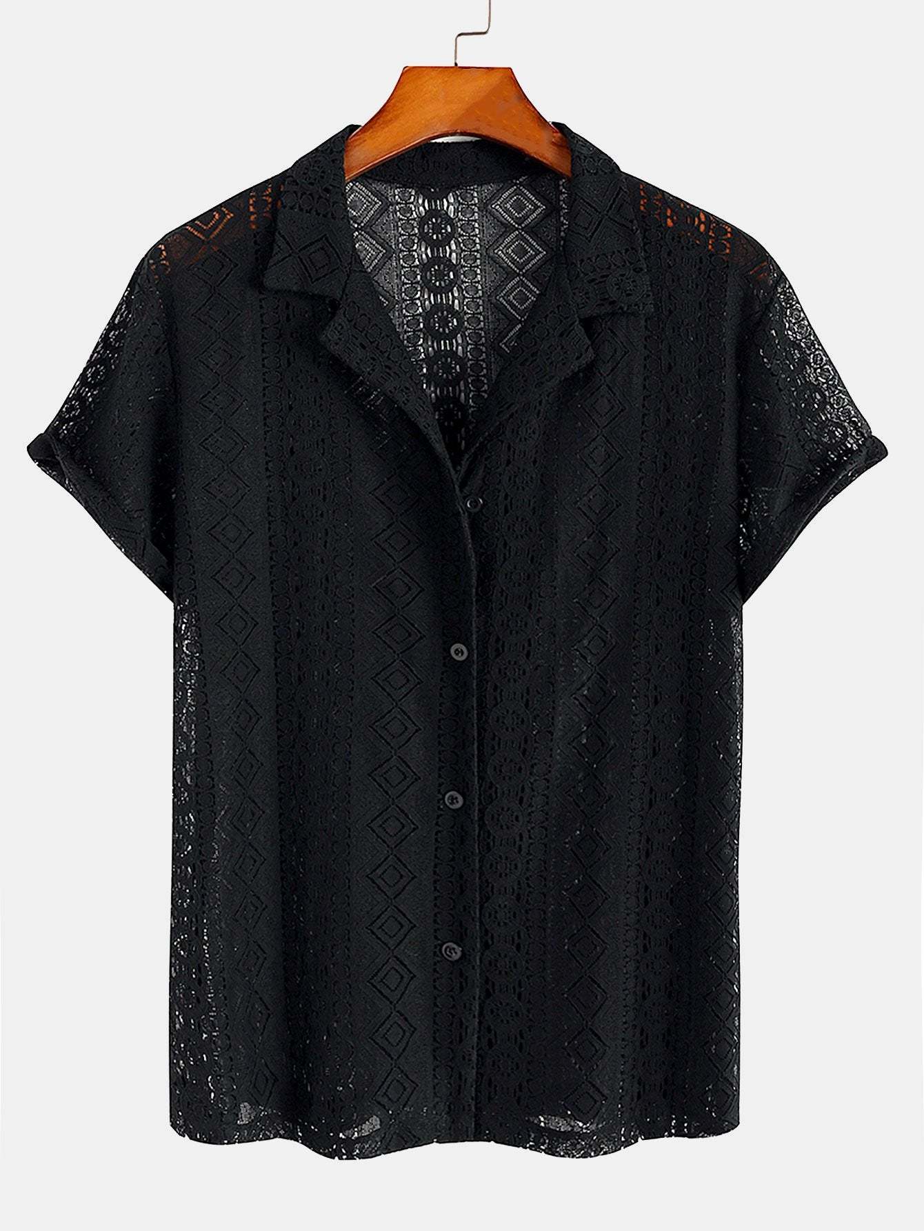 Geometry Textured Cuban Shirt-Mitchell Shoes