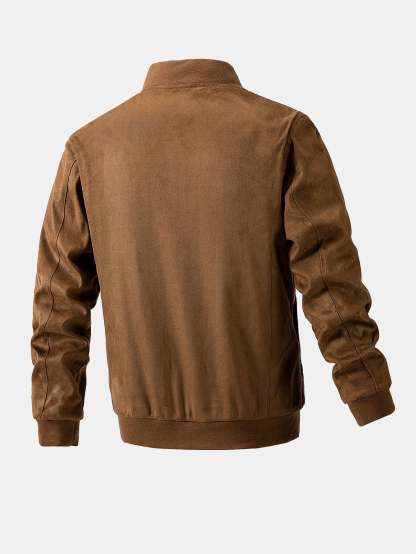 Suede Bomber Jacket With Quilted Liner-Mitchell Shoes