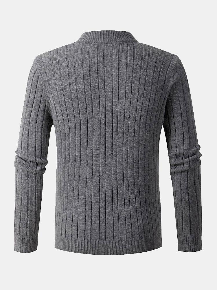 Braided Mock Neck Quarter Zip Sweater-Mitchell Shoes