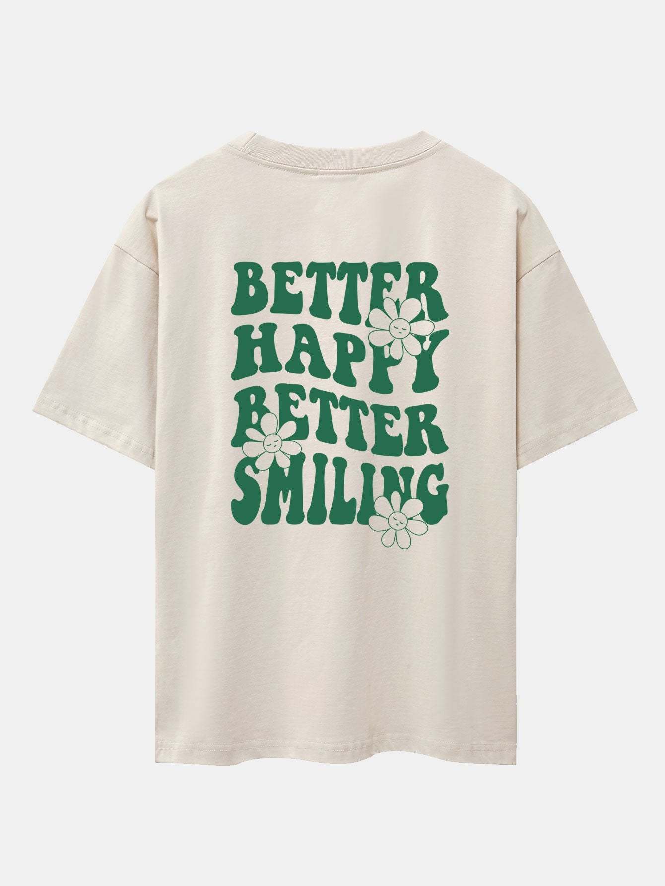 Slogan Floral Back Print Oversize T-Shirt-Mitchell Shoes