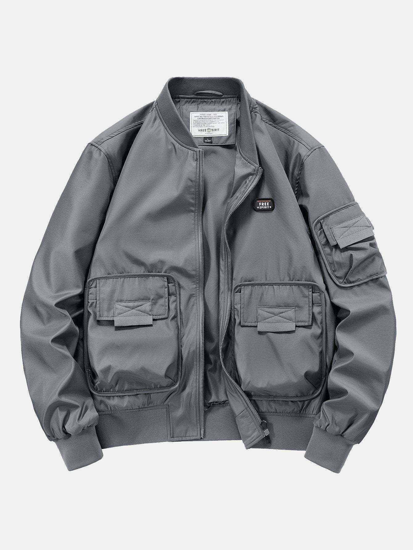 Multi Pockets Bomber Jacket-Mitchell Shoes