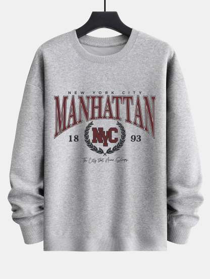 Manhattan Varsity Print Relax Fit Sweatshirt-Mitchell Shoes