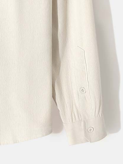 Long Sleeve Stand Collar Corduroy Shirt-Mitchell Shoes