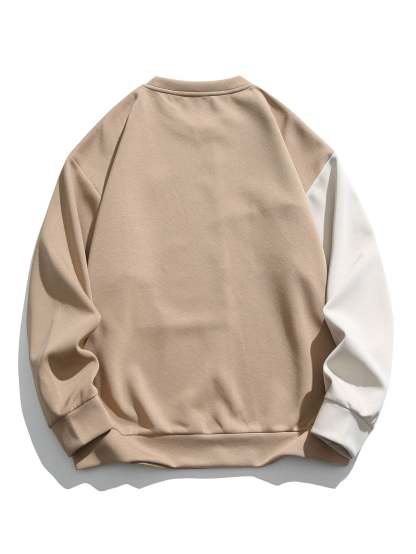 Oversize Color Block Crewneck Sweatshirt-Mitchell Shoes