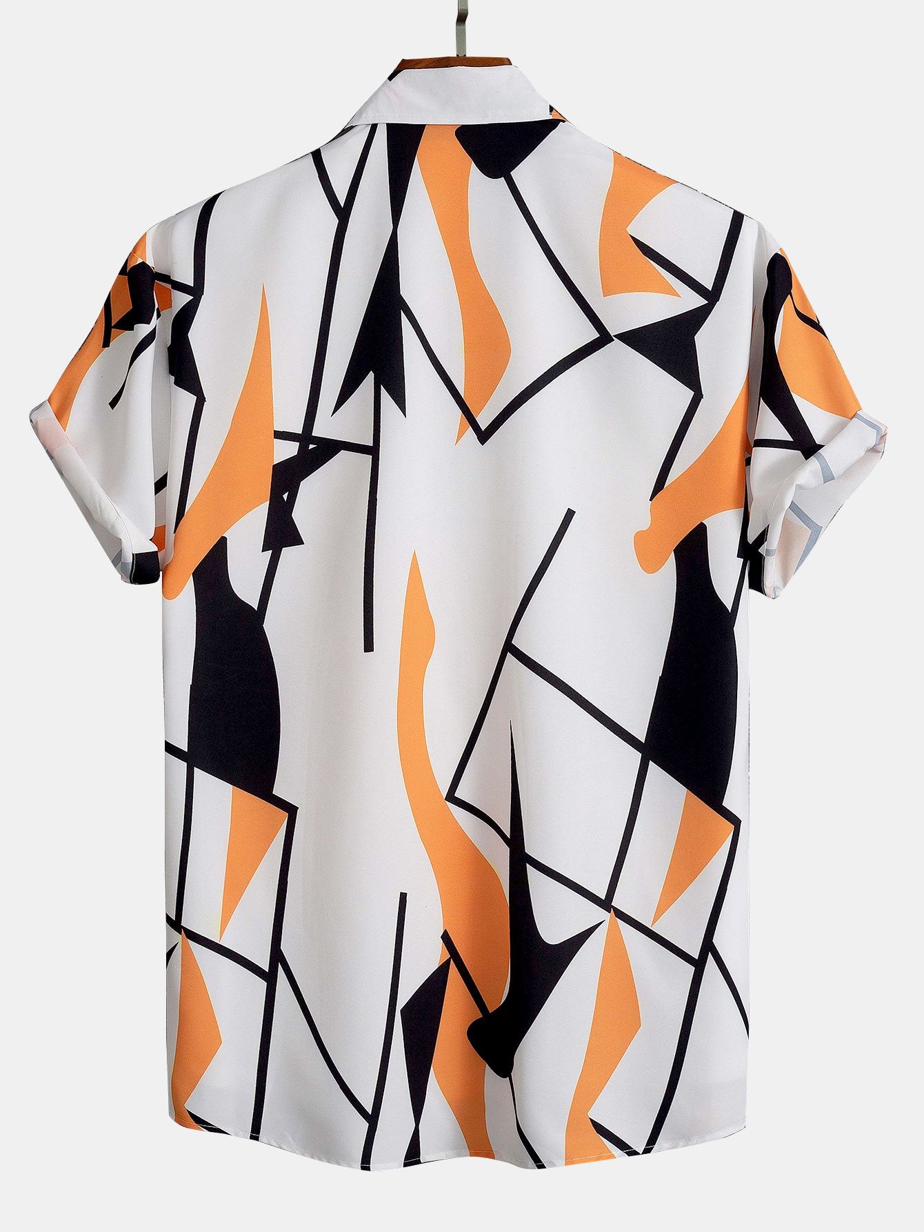 Color Block Abstract Print Button Up Shirt-Mitchell Shoes