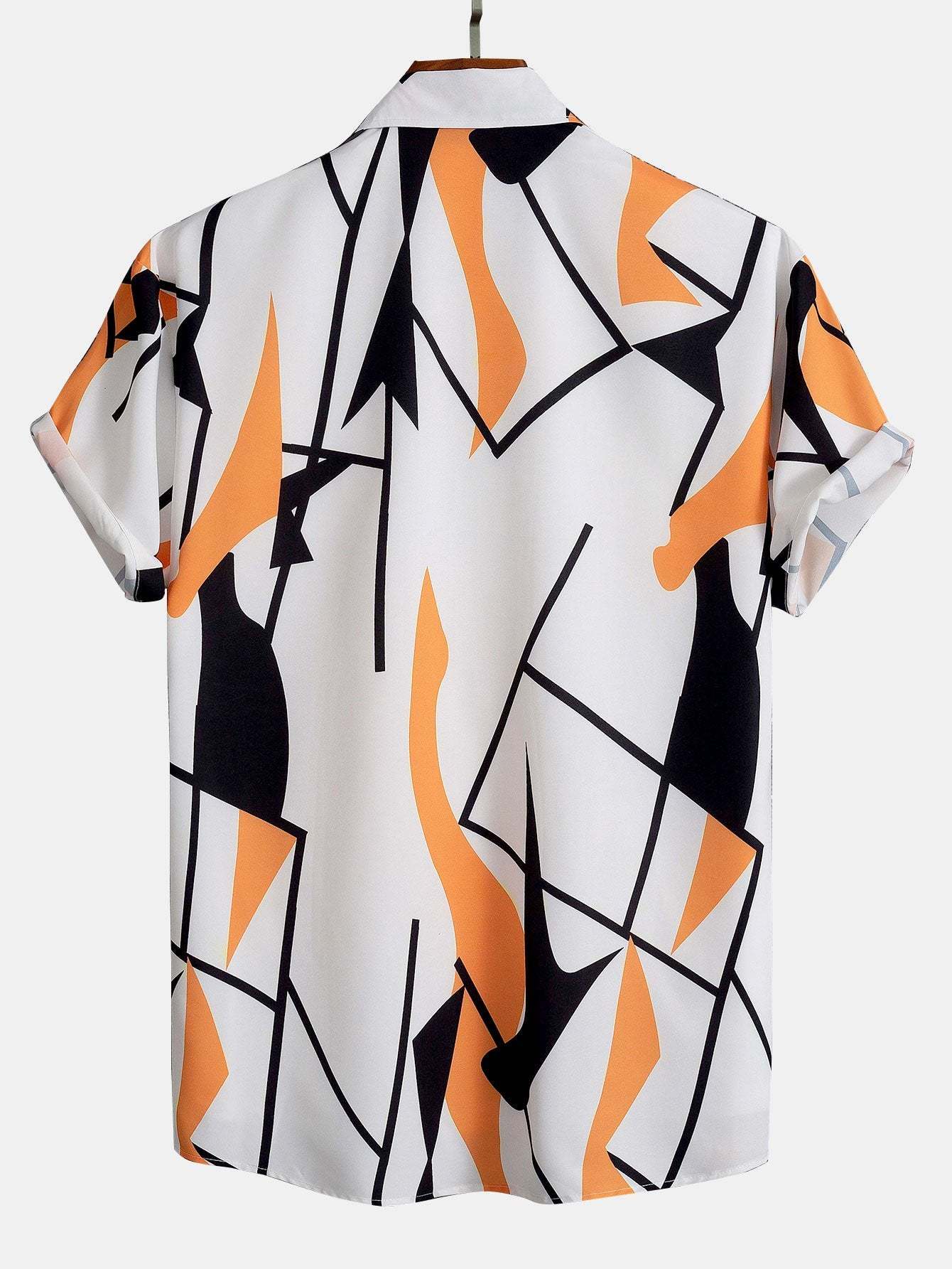 Color Block Abstract Print Button Up Shirt-Mitchell Shoes