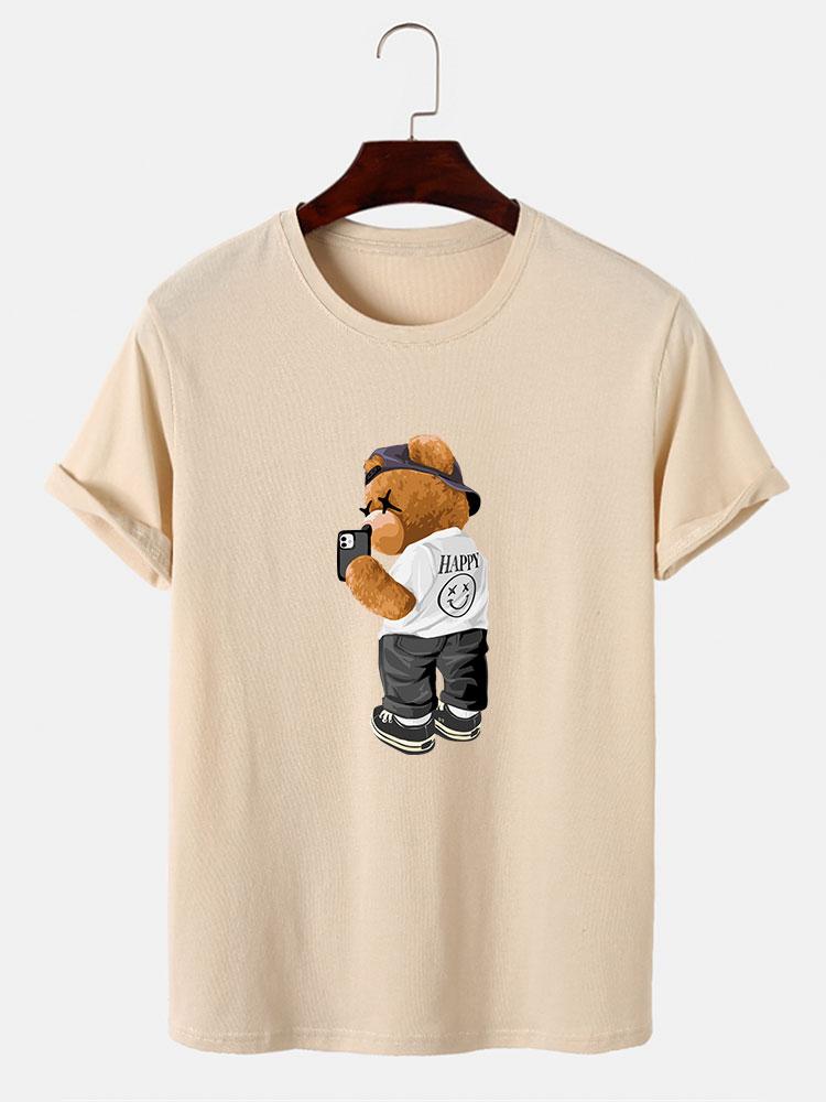 Selfie Bear Print Print T-Shirt-Mitchell Shoes