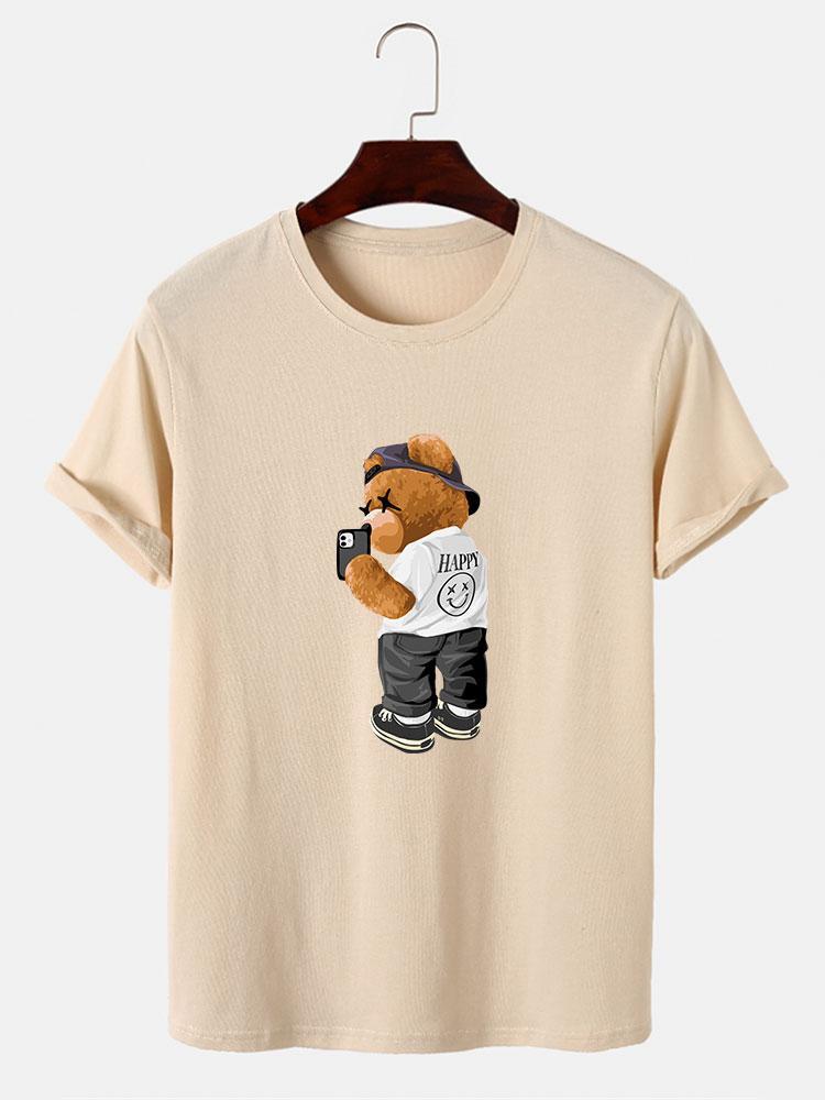 Selfie Bear Print Print T-Shirt-Mitchell Shoes