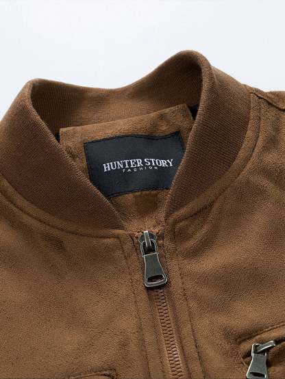 Suede Bomber Jacket With Quilted Liner-Mitchell Shoes