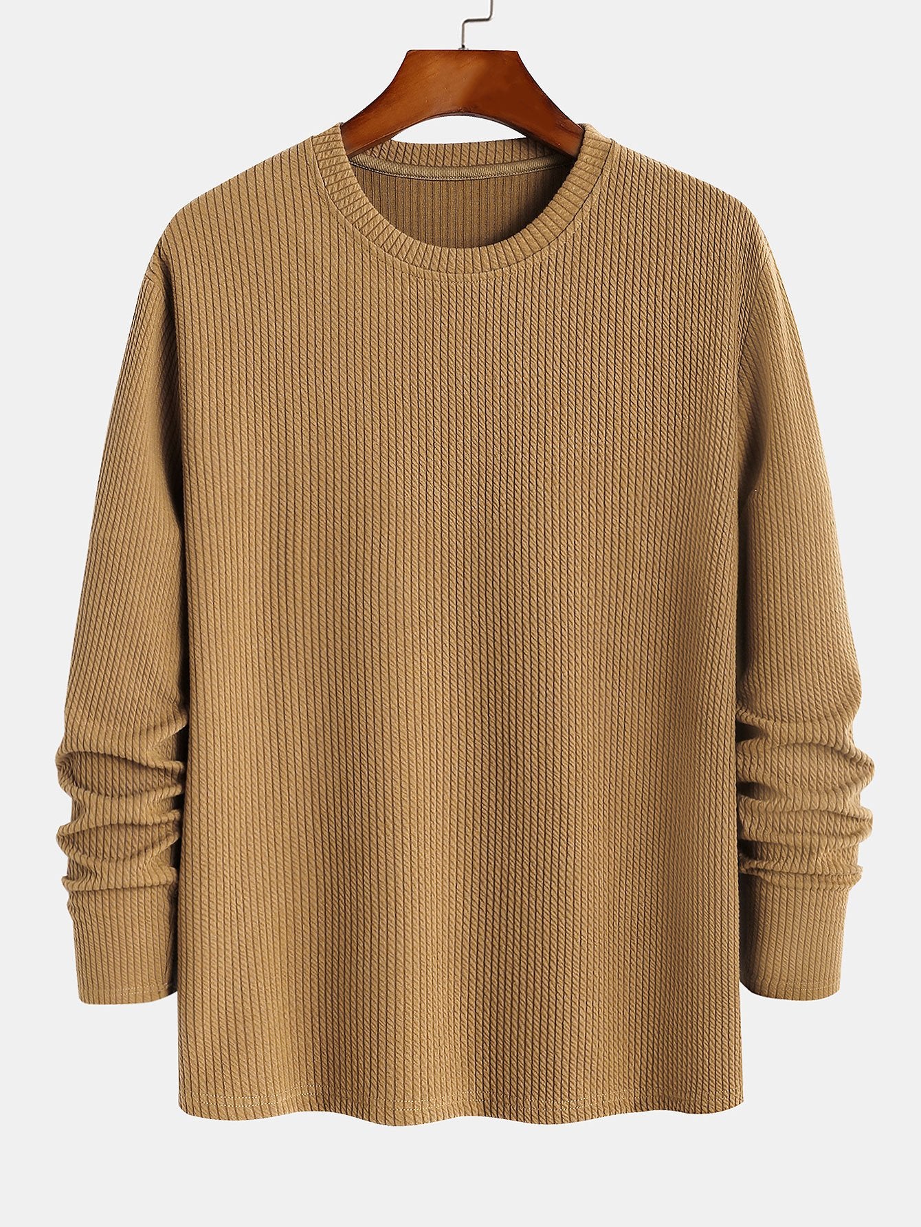 Long Sleeved Muscle Fit Ribbed T-Shirt-Mitchell Shoes