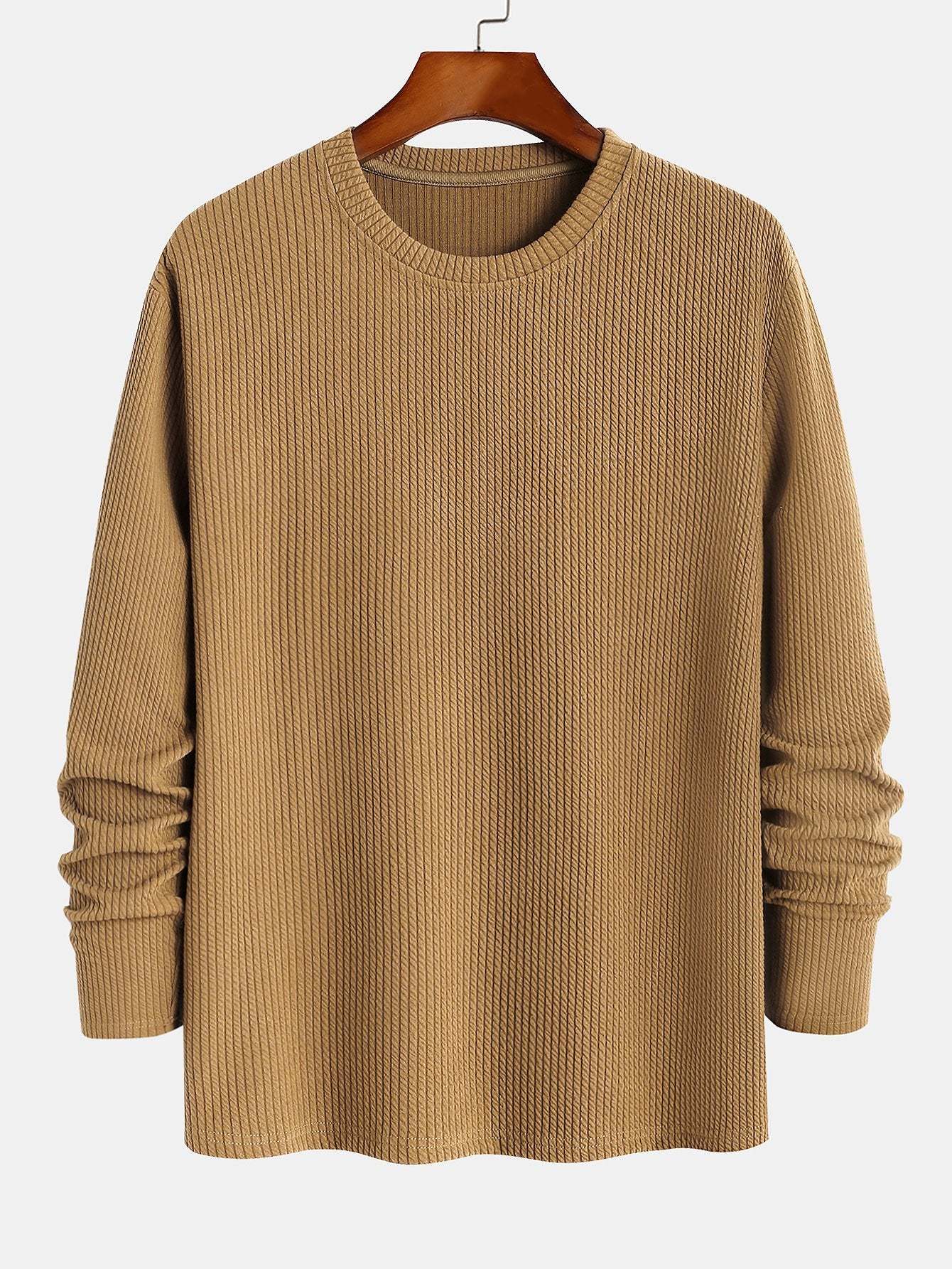 Long Sleeved Muscle Fit Ribbed T-Shirt-Mitchell Shoes