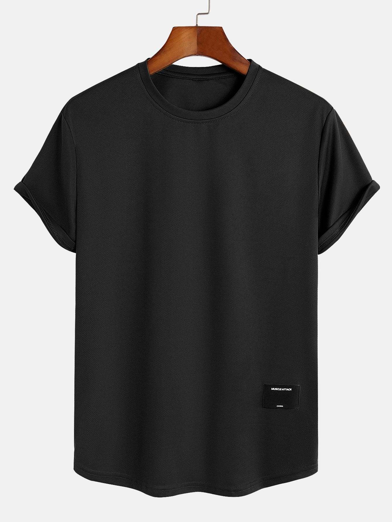 Muscle Fit Arc Hem Mesh T-Shirt-Mitchell Shoes