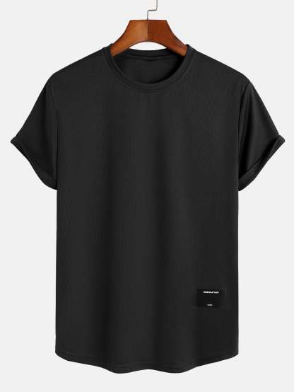 Muscle Fit Arc Hem Mesh T-Shirt-Mitchell Shoes