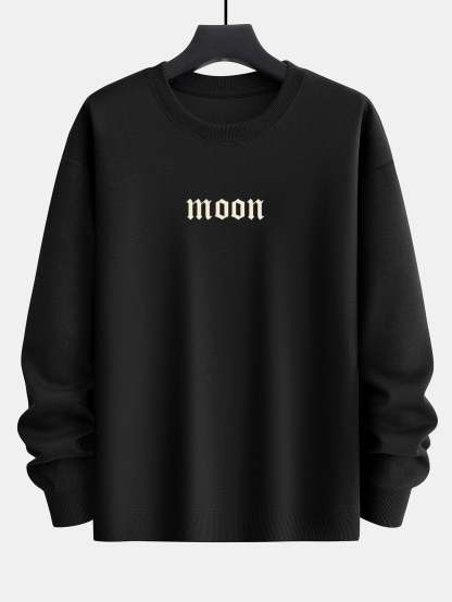 Moon Back Print Relax Fit Sweatshirt-Mitchell Shoes