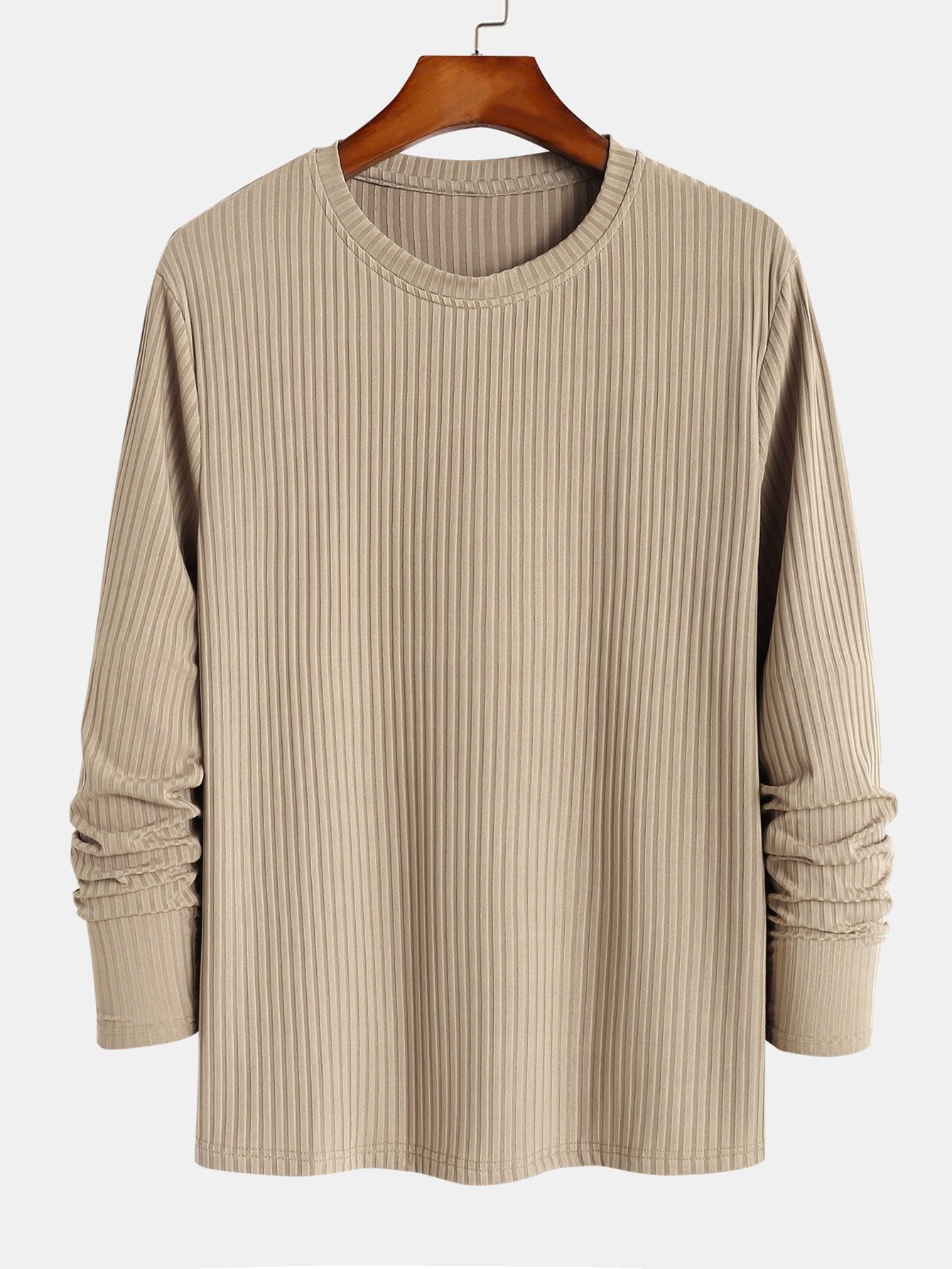 Muscle Fit Long Sleeved Ribbed T-Shirt-Mitchell Shoes