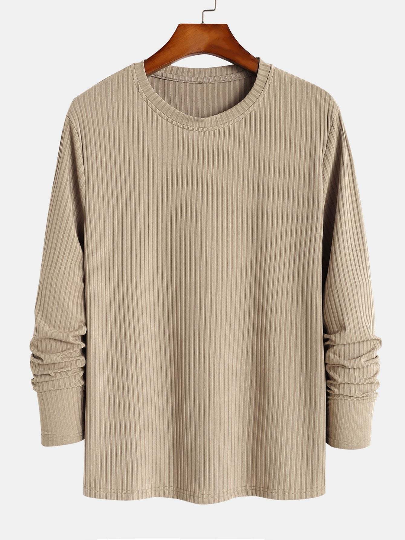 Muscle Fit Long Sleeved Ribbed T-Shirt-Mitchell Shoes