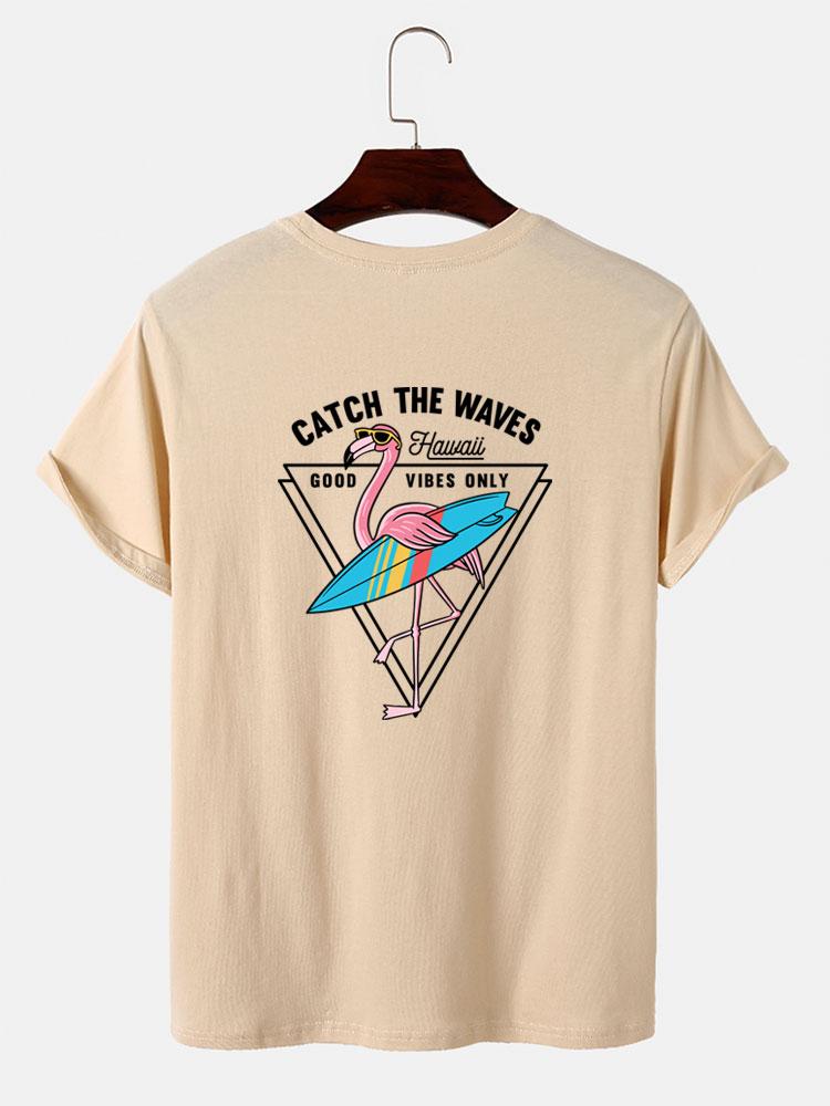 Surf Flamingo Print T-Shirt-Mitchell Shoes