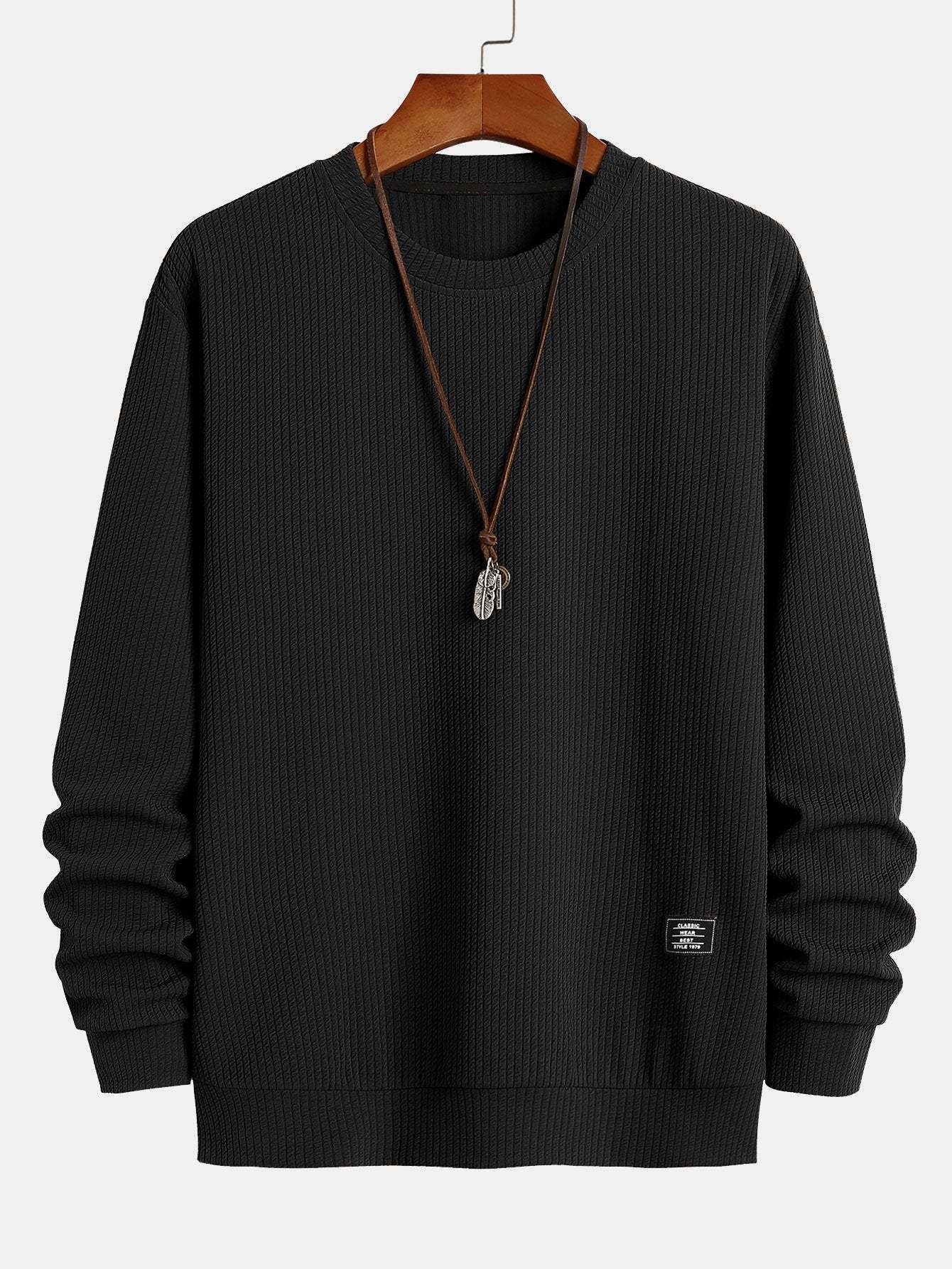 Ribbed Crew Sweatshirt-Mitchell Shoes