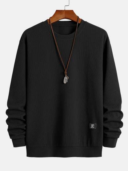 Ribbed Crew Sweatshirt-Mitchell Shoes