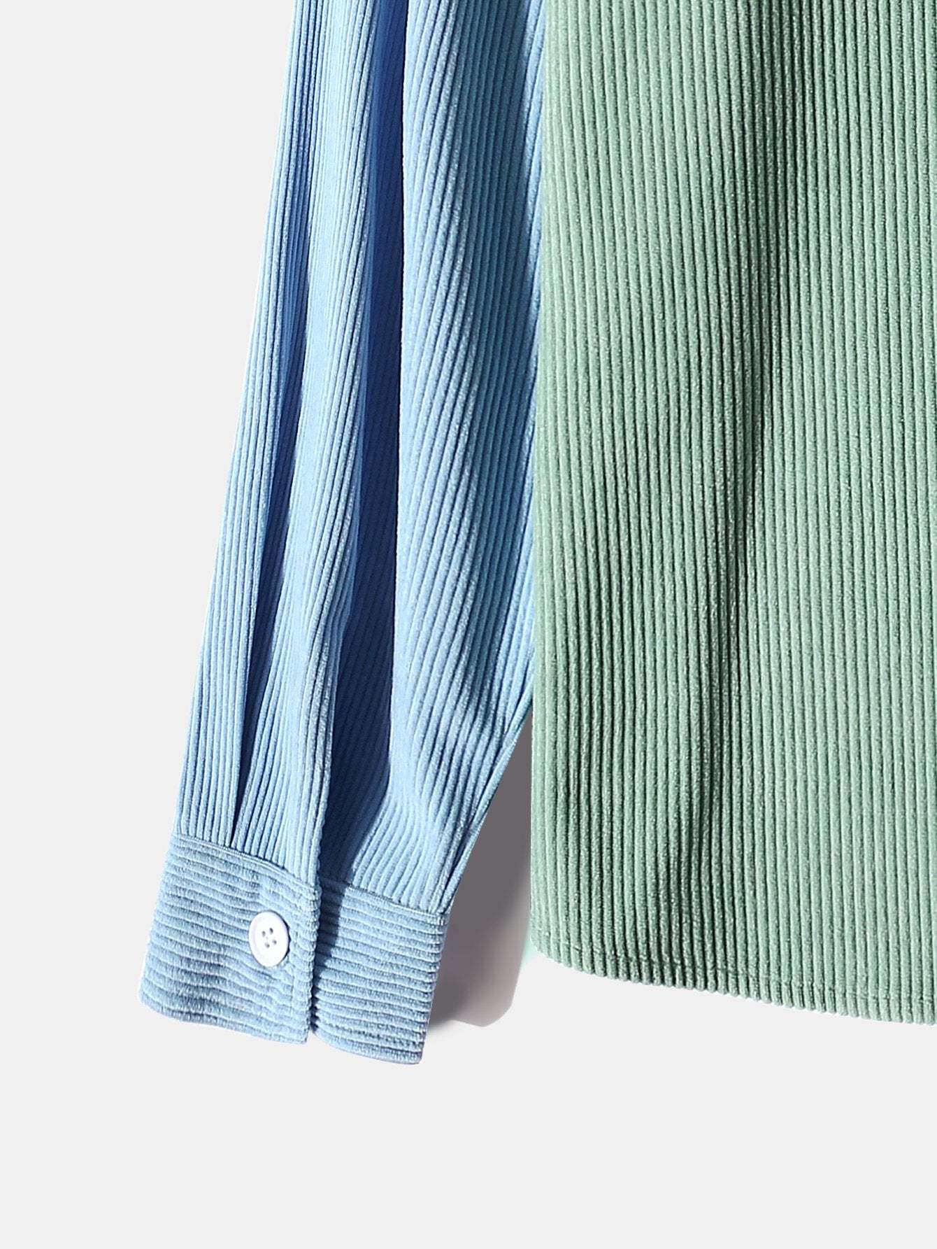 Long Sleeve Two Tone Corduroy Overshirt-Mitchell Shoes