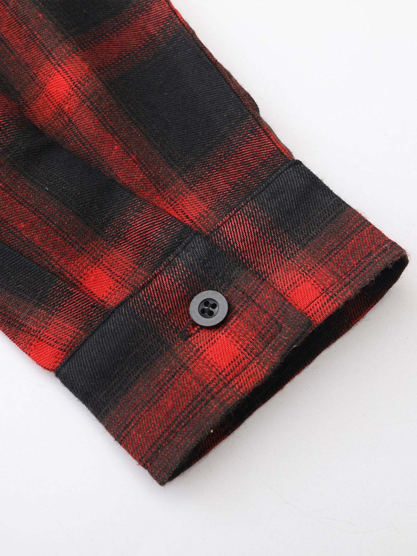 Long Sleeve Corduroy Plaid Panel Shirt-Mitchell Shoes