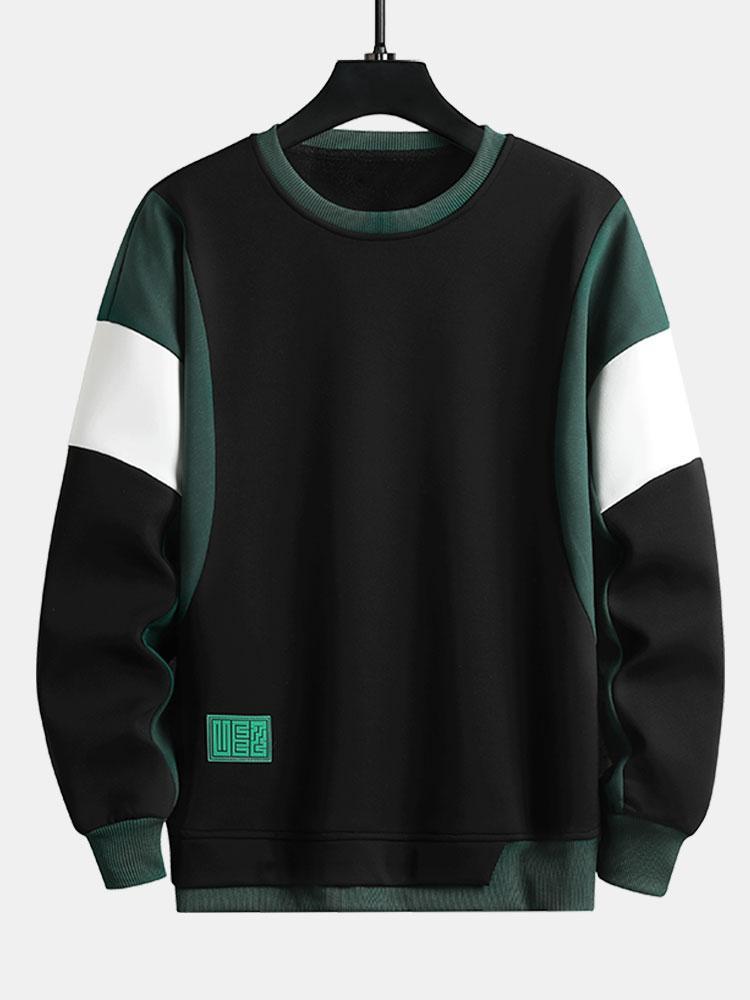 Color Block Patchwork Sweatshirt-Mitchell Shoes
