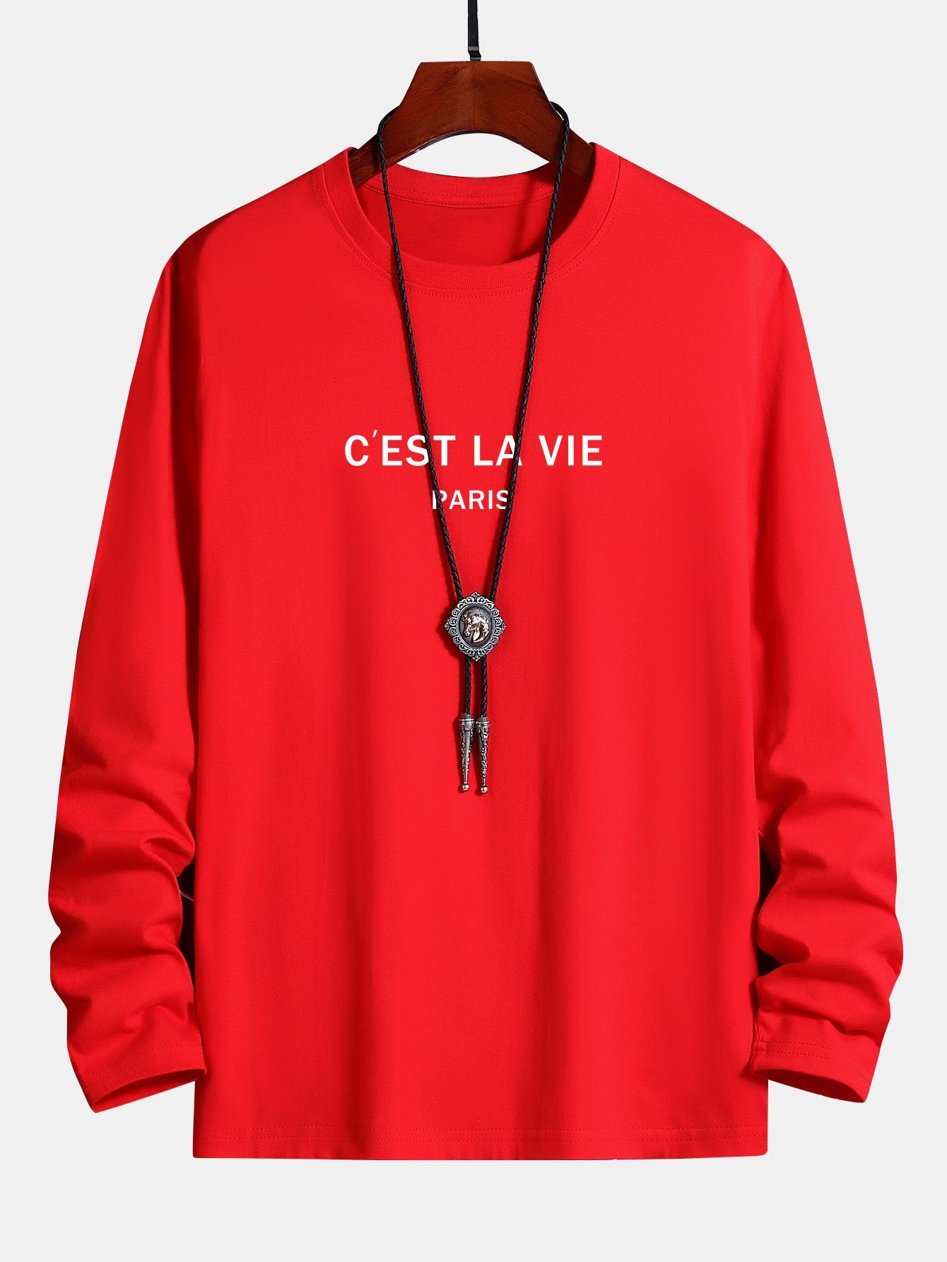 Long Sleeve Paris Print Cotton T-Shirt-Mitchell Shoes