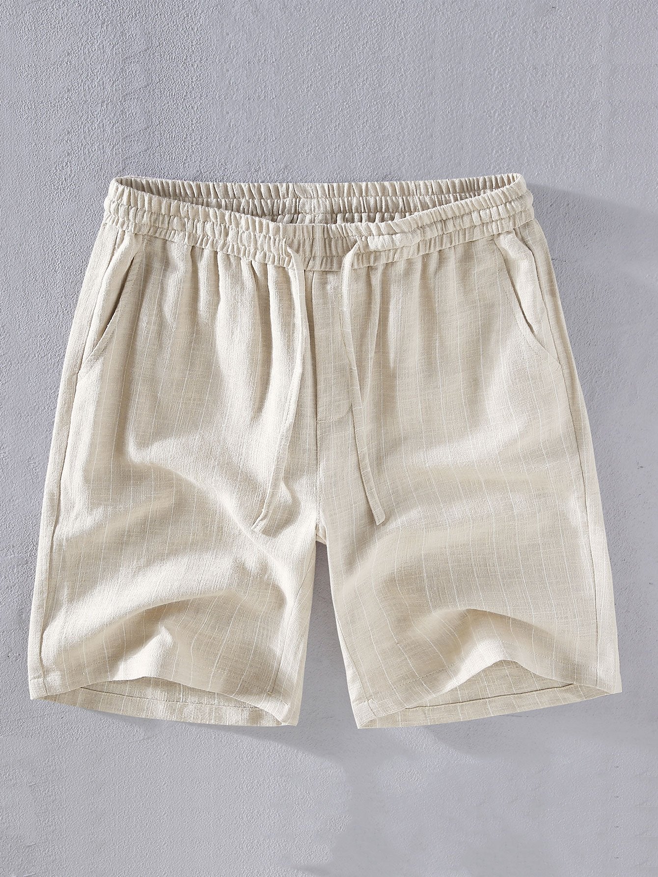 Linen Cotton Blend  Striped Shorts-Mitchell Shoes