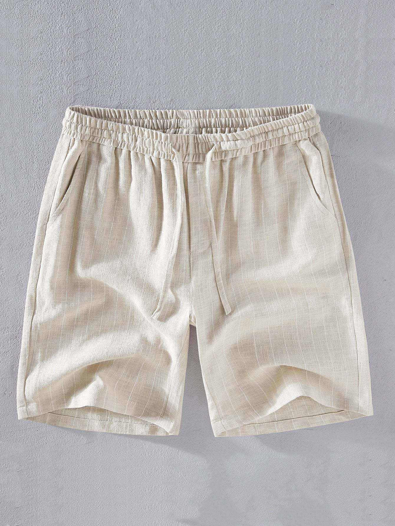 Linen Cotton Blend  Striped Shorts-Mitchell Shoes