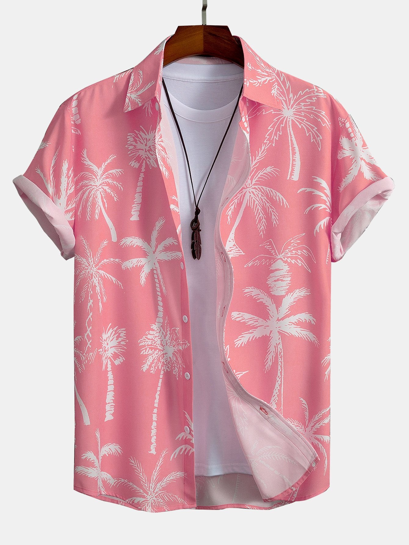 Palm Tree Print Button Up Shirt-Mitchell Shoes