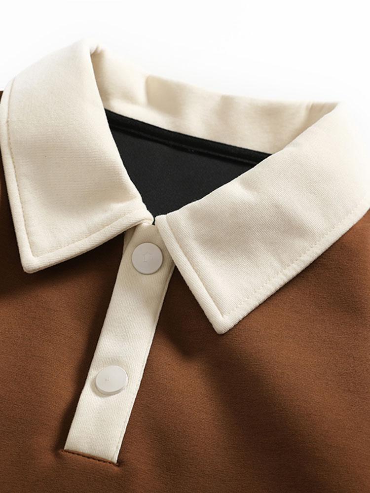 Relax Fit Contrast Polo Sweatshirt-Mitchell Shoes