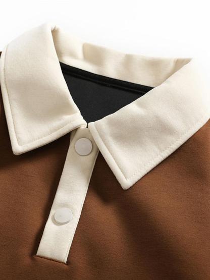 Relax Fit Contrast Polo Sweatshirt-Mitchell Shoes