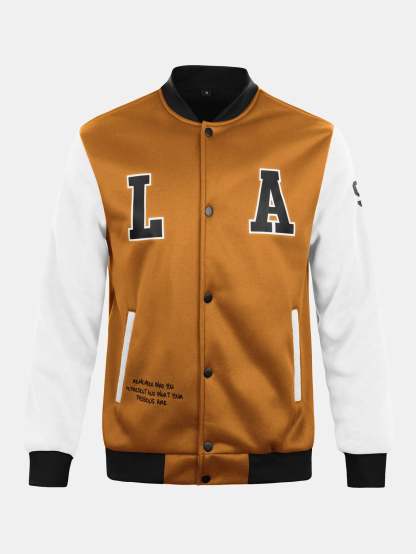 LA Print Baseball Jacket-Mitchell Shoes