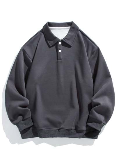 Relax Fit Basic Polo Sweatshirt-Mitchell Shoes