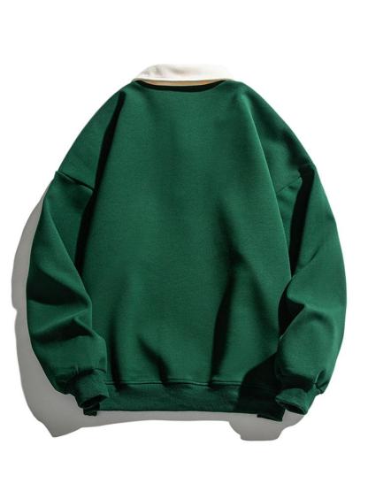 Relax Fit Contrast Polo Sweatshirt-Mitchell Shoes