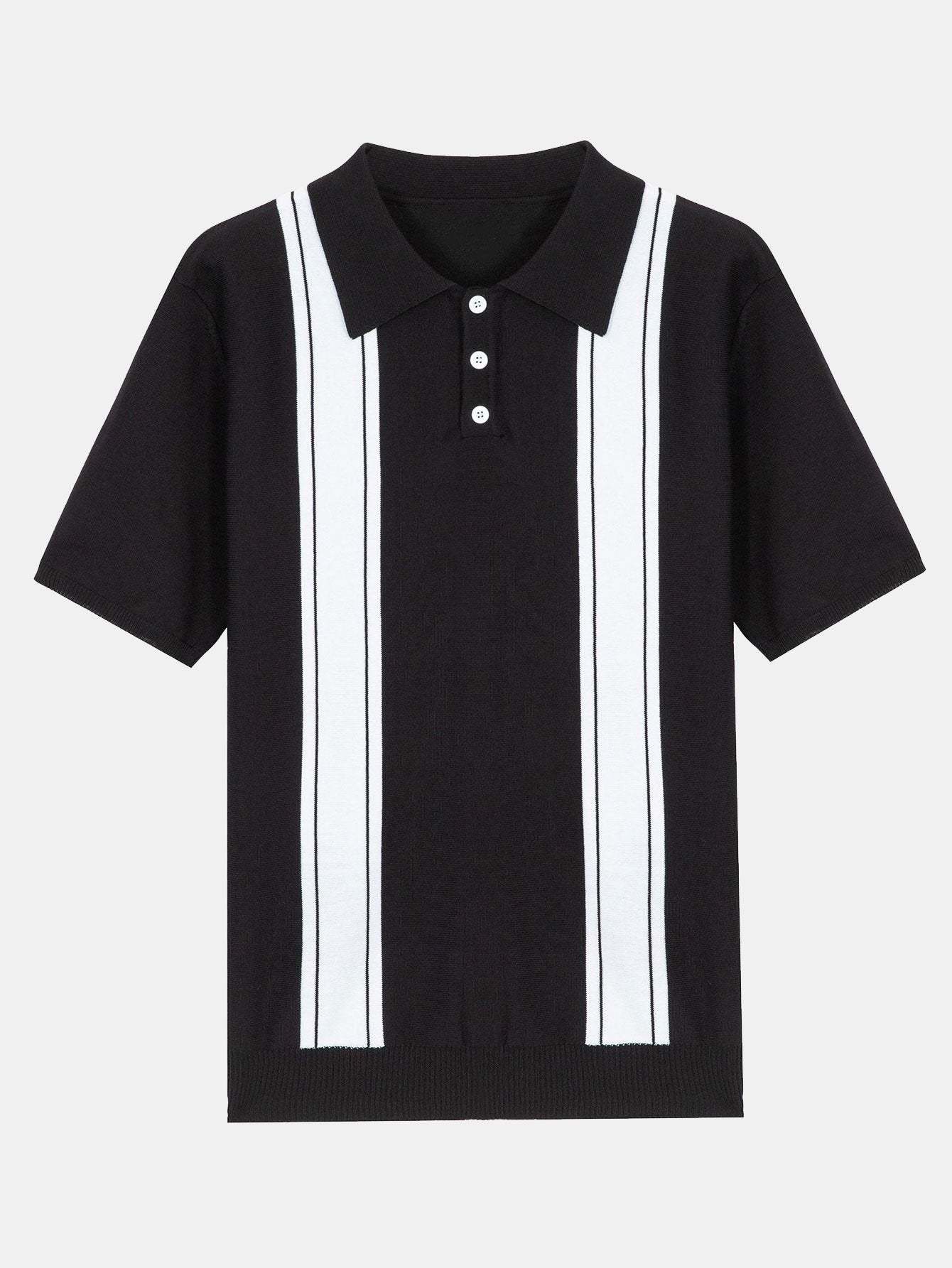 Striped Short Sleeve Sweater Polo-Mitchell Shoes