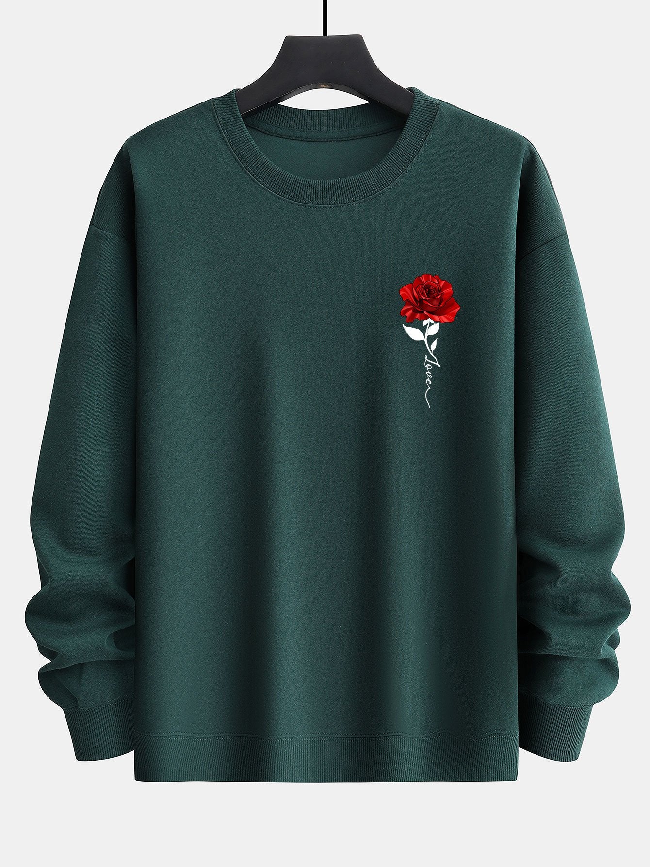 Rose Print Relax Fit Sweatshirt-Mitchell Shoes