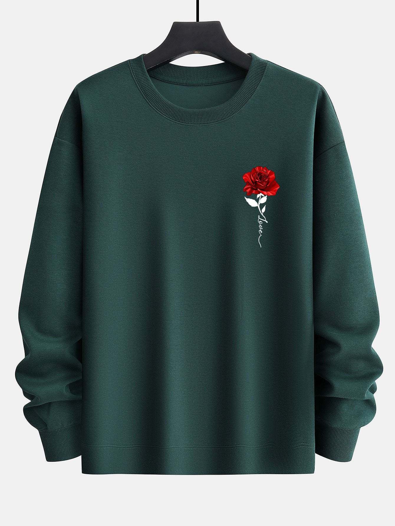 Rose Print Relax Fit Sweatshirt-Mitchell Shoes