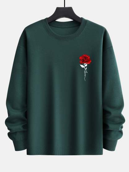 Rose Print Relax Fit Sweatshirt-Mitchell Shoes